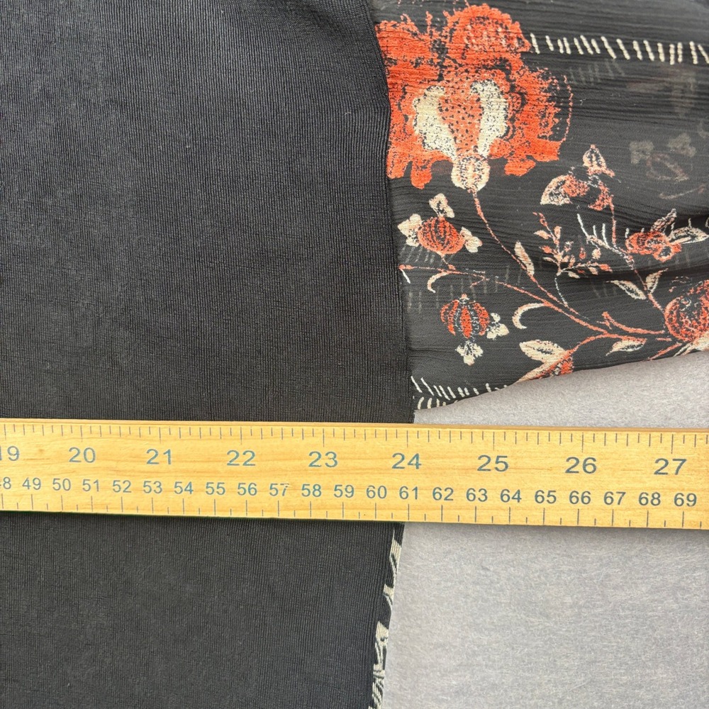 Chicos Travelers Top Womens 2 L Mixed Print Kimono Sleeve Geometric Floral - Picture 8 of 8